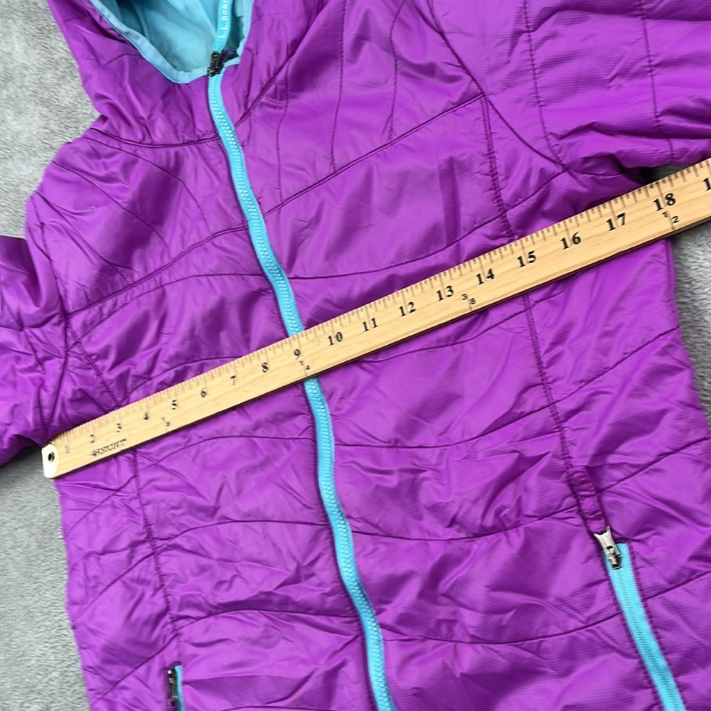 LL Bean 14/16 Purple Blue Lightweight Full Zip Hooded Jacket - Picture 14 of 16